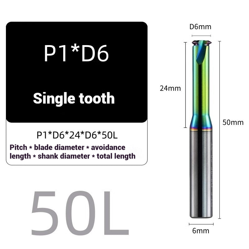 1117-58° metric single tooth aluminum with colorful thread milling cutter tungsten carbide milling cutter machining center carbide end mill Shandong Denso Pricision Tools Co.,Ltd.